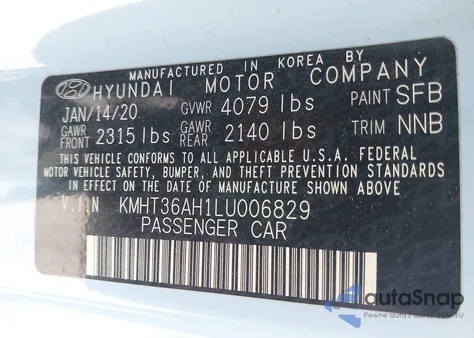 2020 Hyundai Veloster N из США, поврежденный, VIN KMHT36AH1LU006829